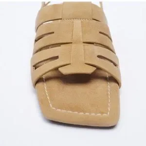 Zara | Shoes | Zara Split Leather Slingback Flats | Poshmark display picture 1